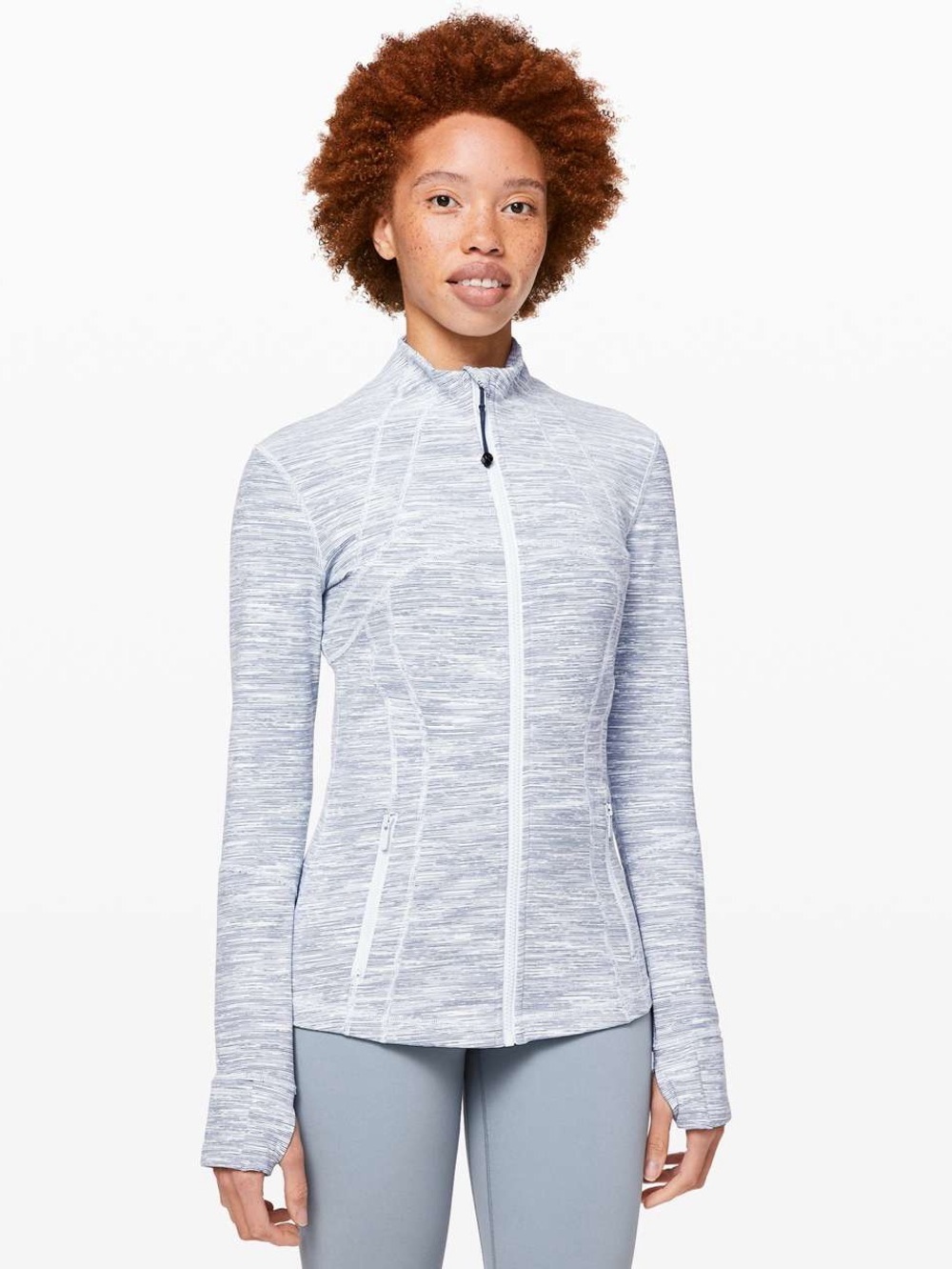 Lululemon Define Jacket in Wee Are From Space Sheer Blue Chambray Size 14
